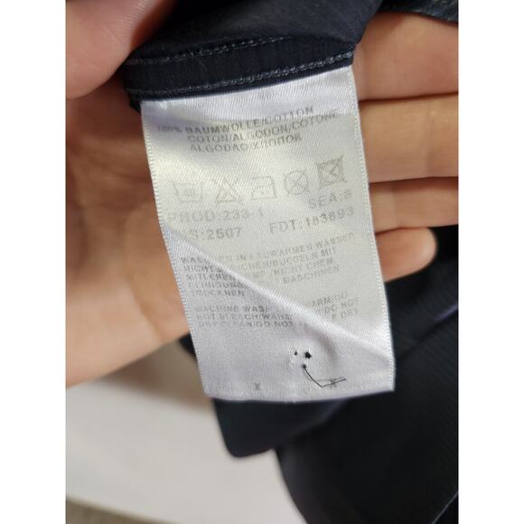 Boss Hugo Boss Mens Long Sleeve Button Down Navy Blue Striped Neck 16‎ 32/33 - Picture 4 of 9